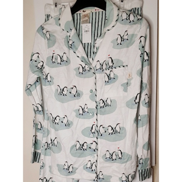 munki munki Other - Munki Munki Flannel Pajamas Penguin Gr/Wt Sz S NWT